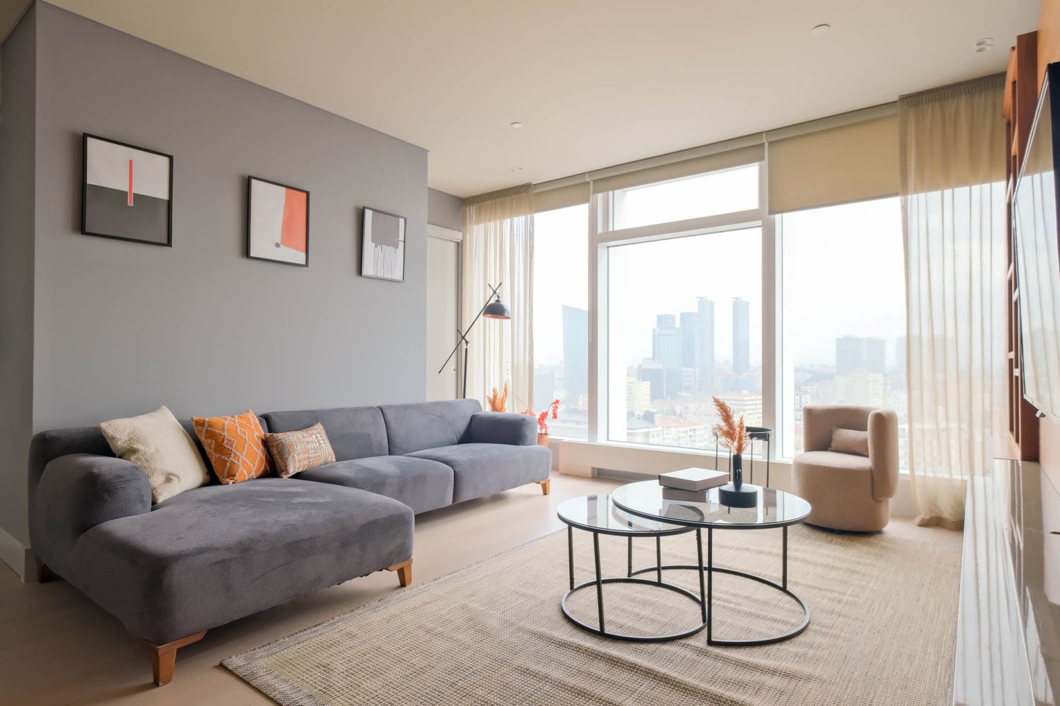 NEW INN furnished rental apartment living room